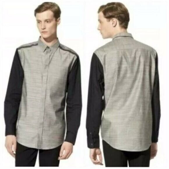 3.1 Phillip Lim for Target Gray Button Down Men's Shirt Long Sleeve Size Medium - Picture 2 of 3